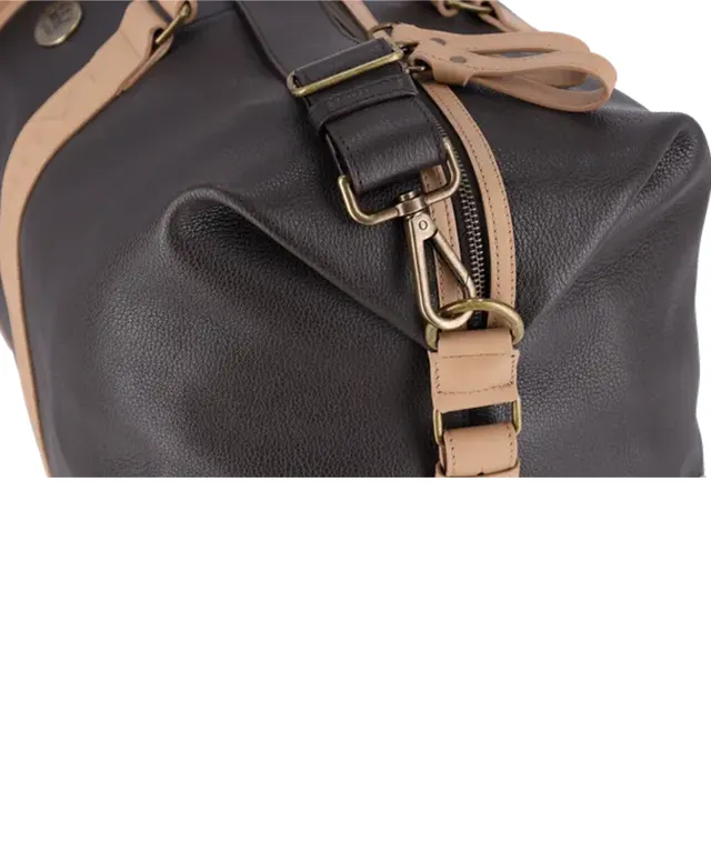 Lambda Sapri Brown & Beige Duffle Bag