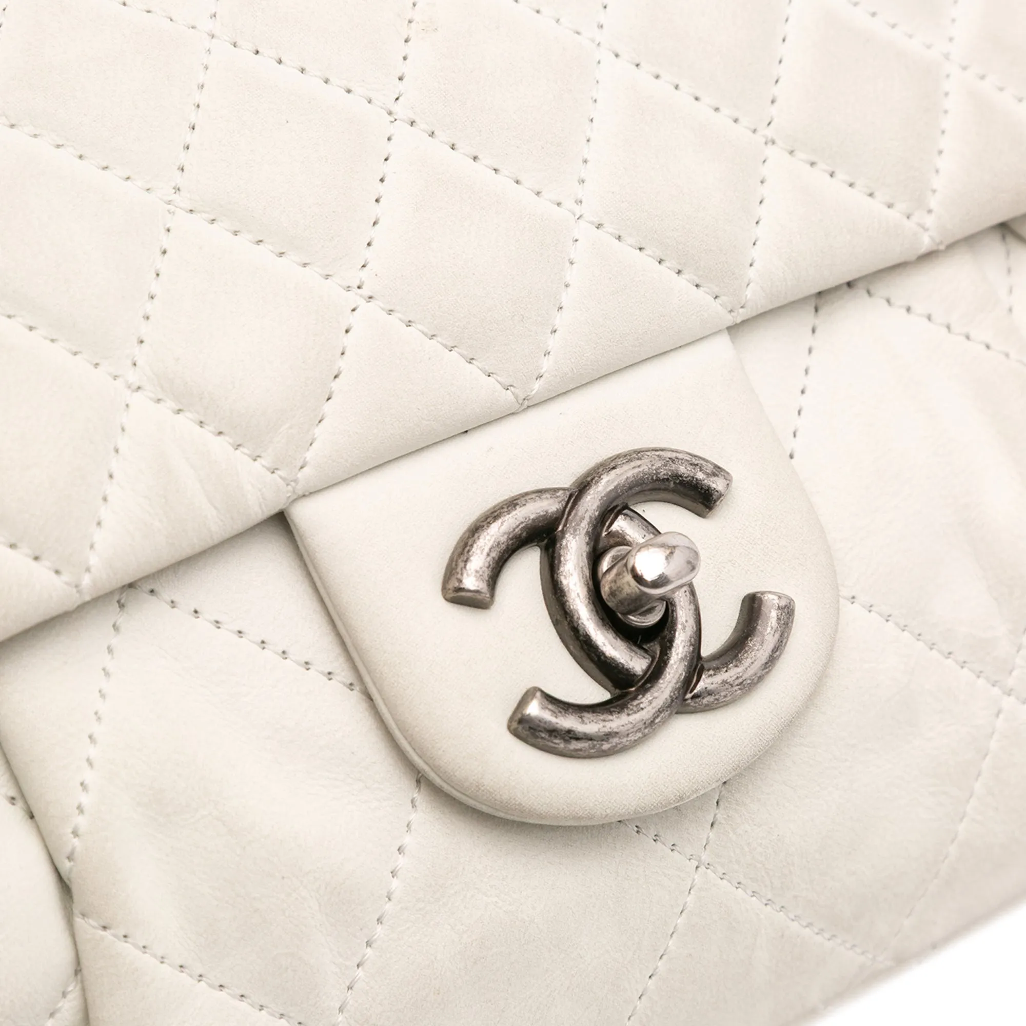 Large Iridescent Calfskin Chic Quilt Flap