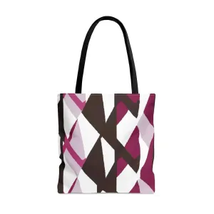Large Tote Bag Pink Mauve Pattern