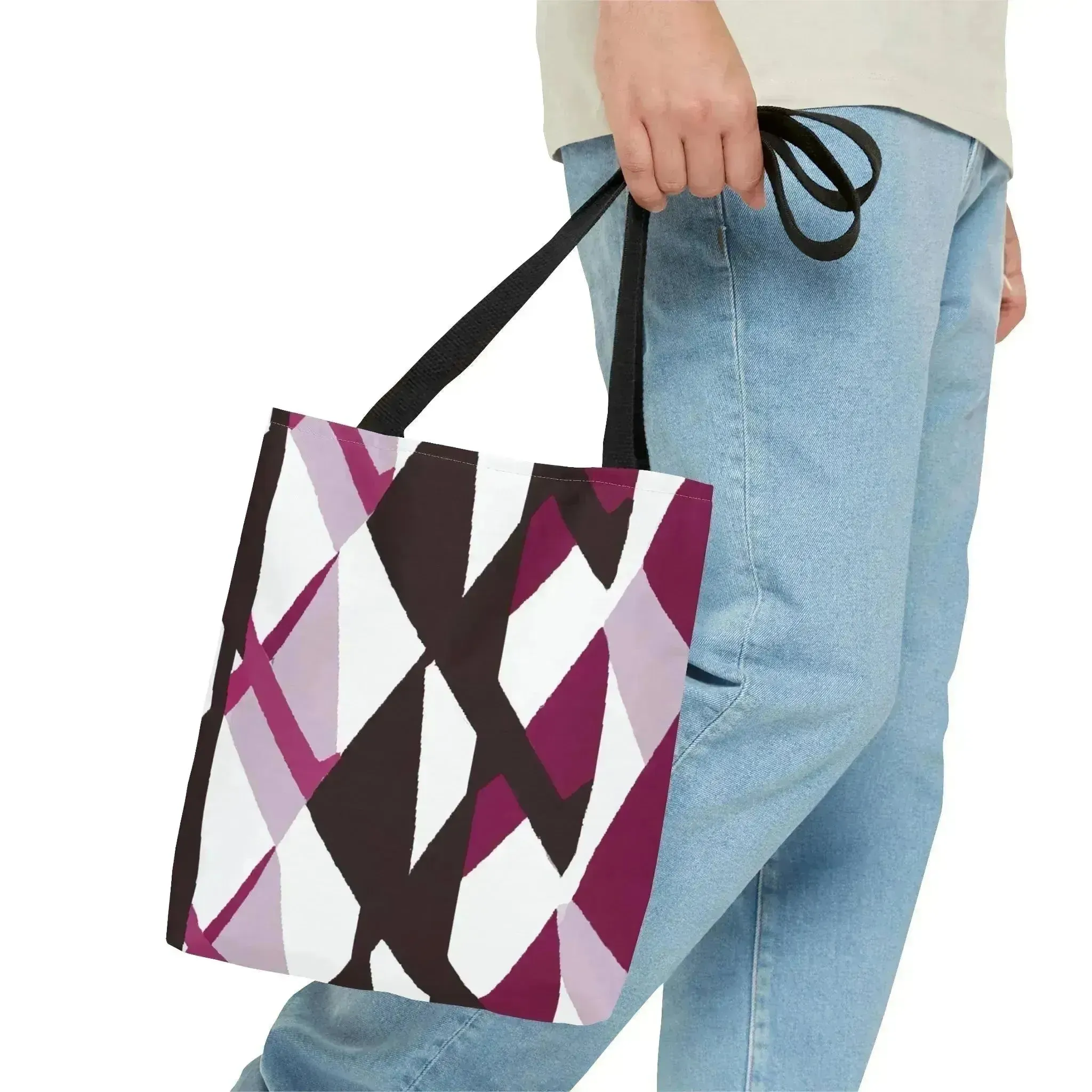 Large Tote Bag Pink Mauve Pattern