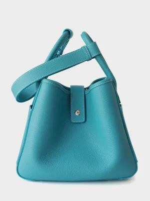Leather Bucket Bag Top Handle Basket Bag Open-top Tote Bag
