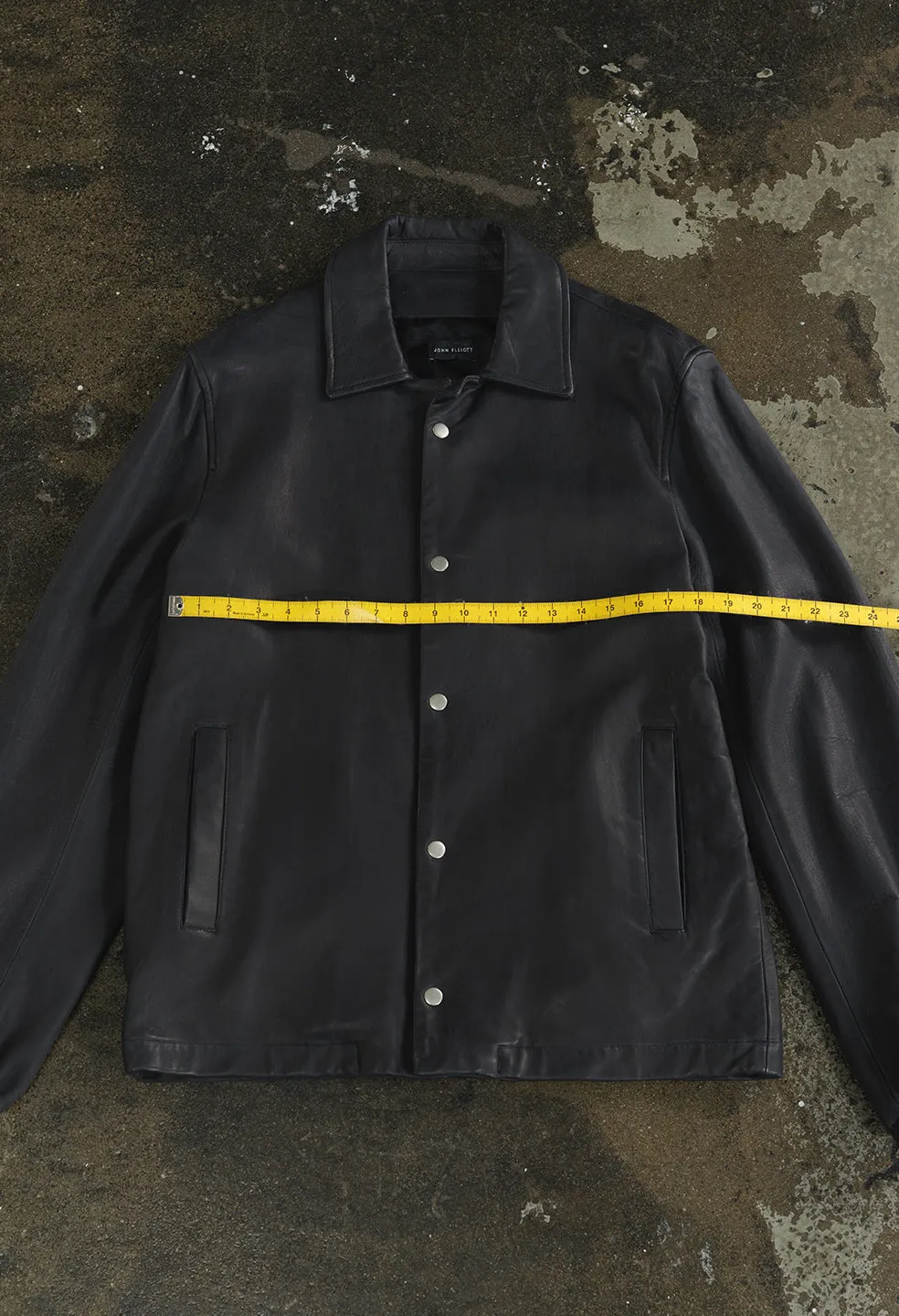 Leather Coaches Jacket / Dark Navy