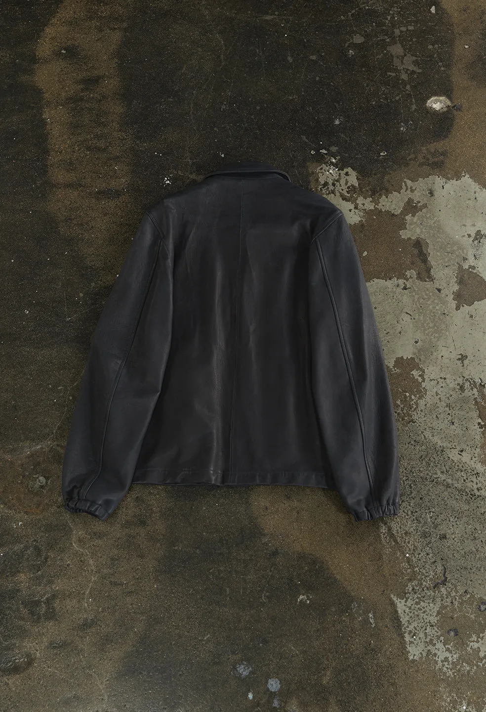 Leather Coaches Jacket / Dark Navy