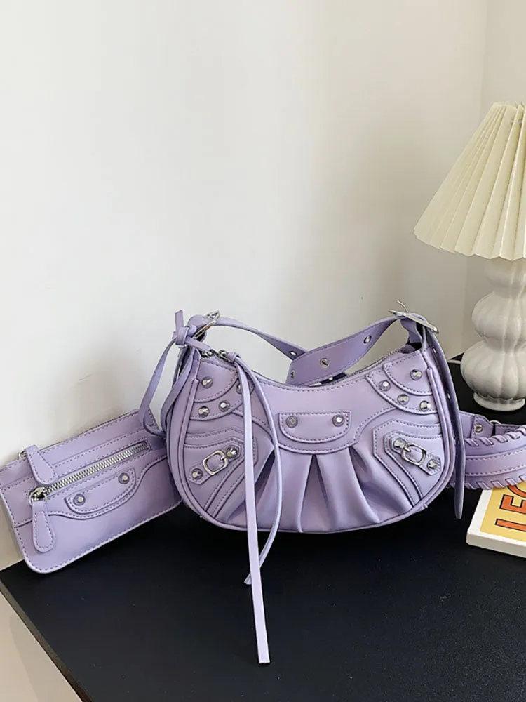 Leather Studs Shoulder Bag