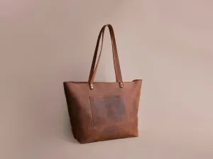 Leather Tote Bag | Brown Color