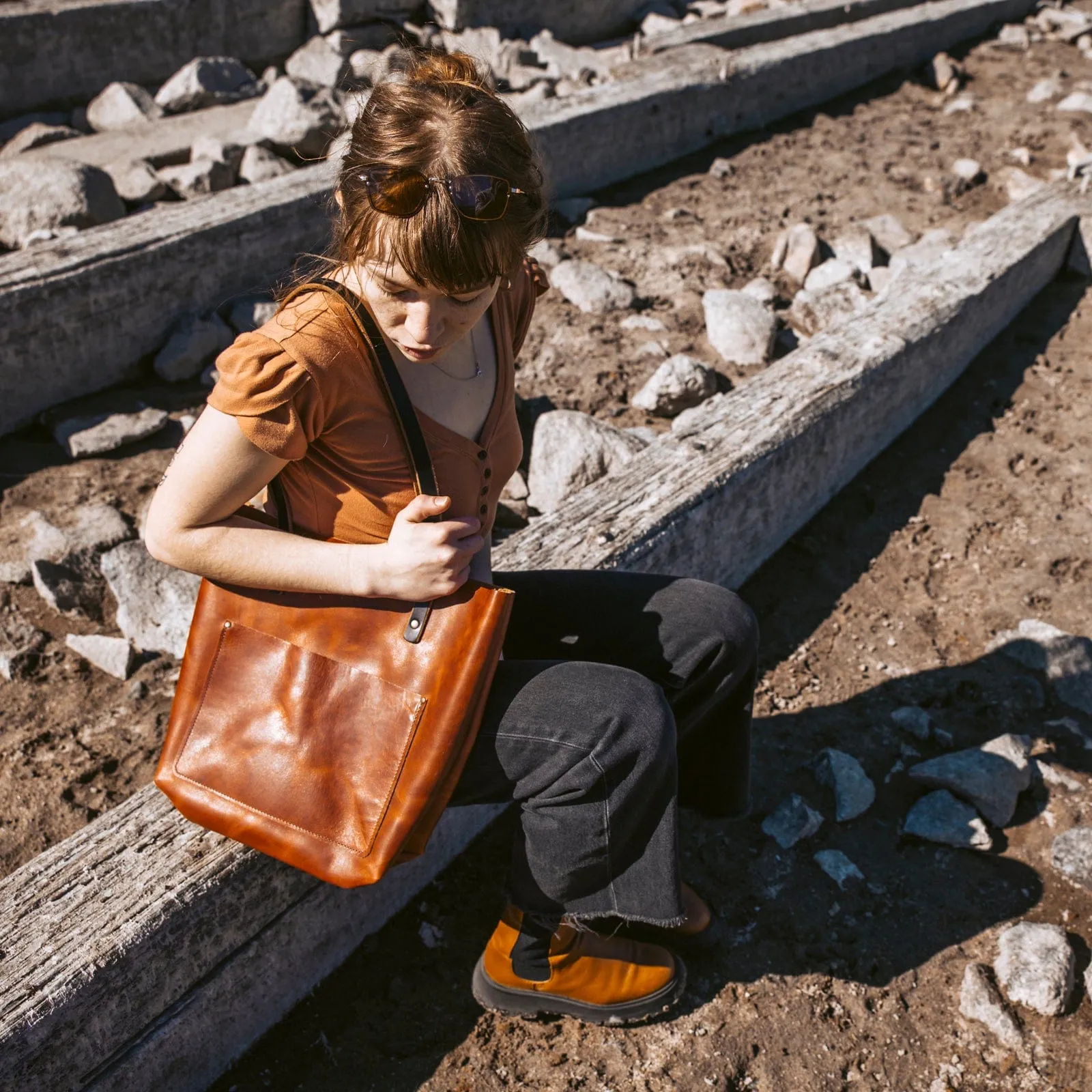 Leather Tote Bag - Weekender