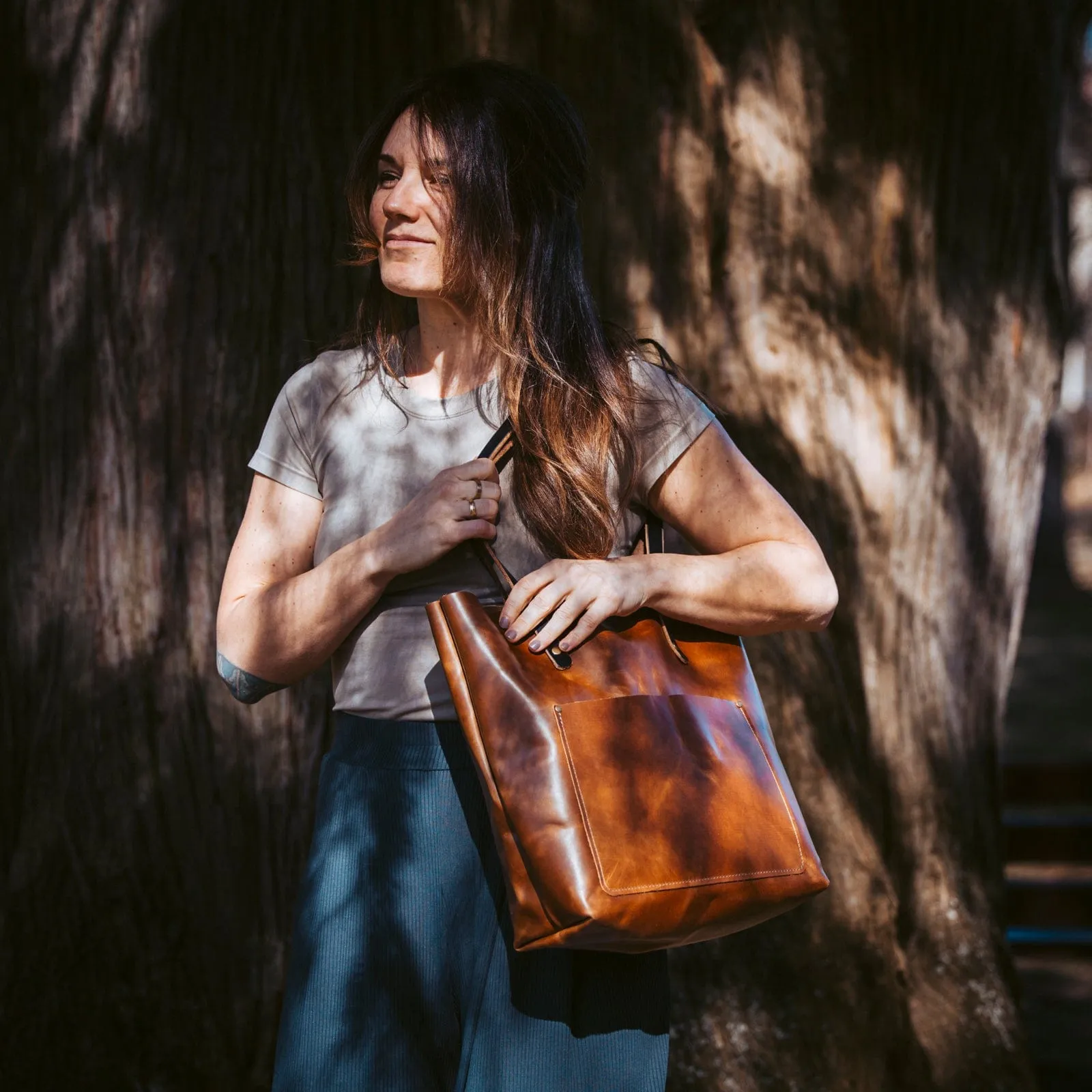 Leather Tote Bag - Weekender