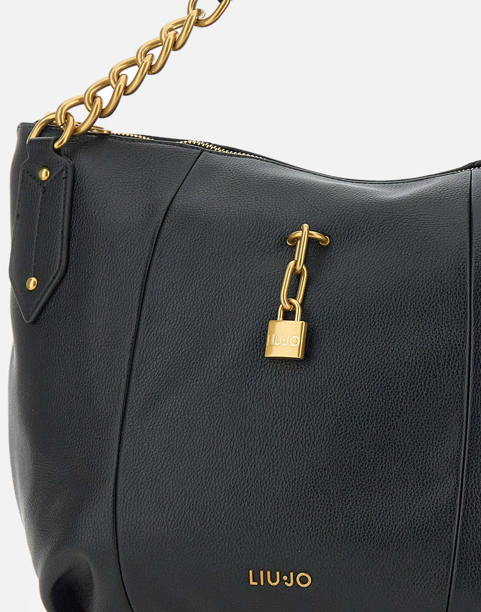 Liu Jo Hobo Vegan Leather Black Shoulder Bag