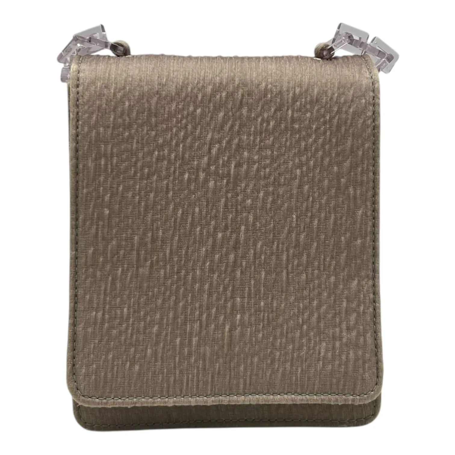 Logo Beige Shoulder Bag in Fabric, Silver hardware