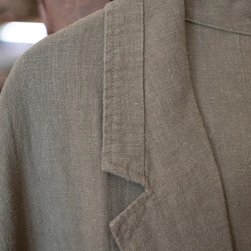 Long Blazer Jacket in Green Cotton