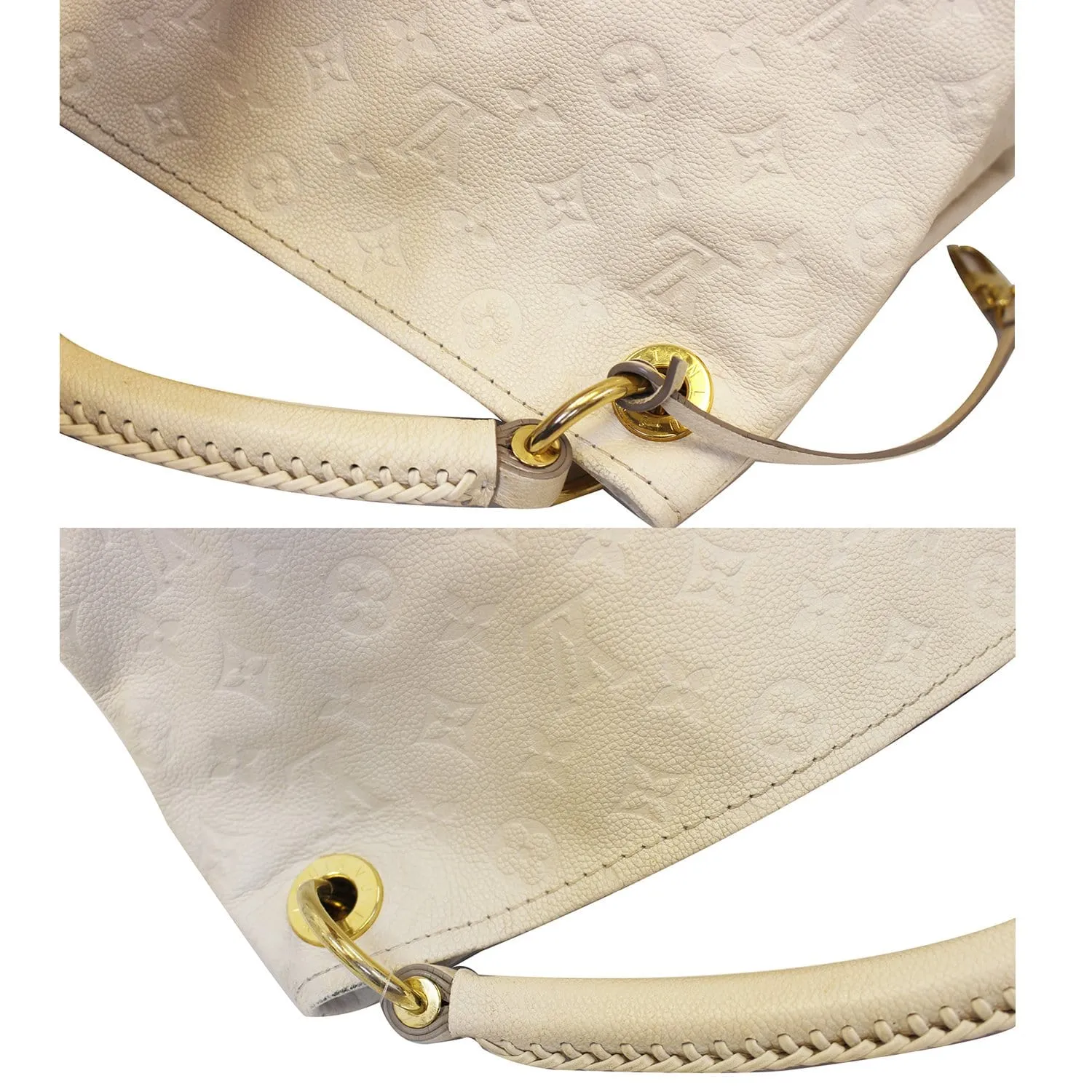LOUIS VUITTON Artsy MM Empreinte Leather Shoulder Bag Beige