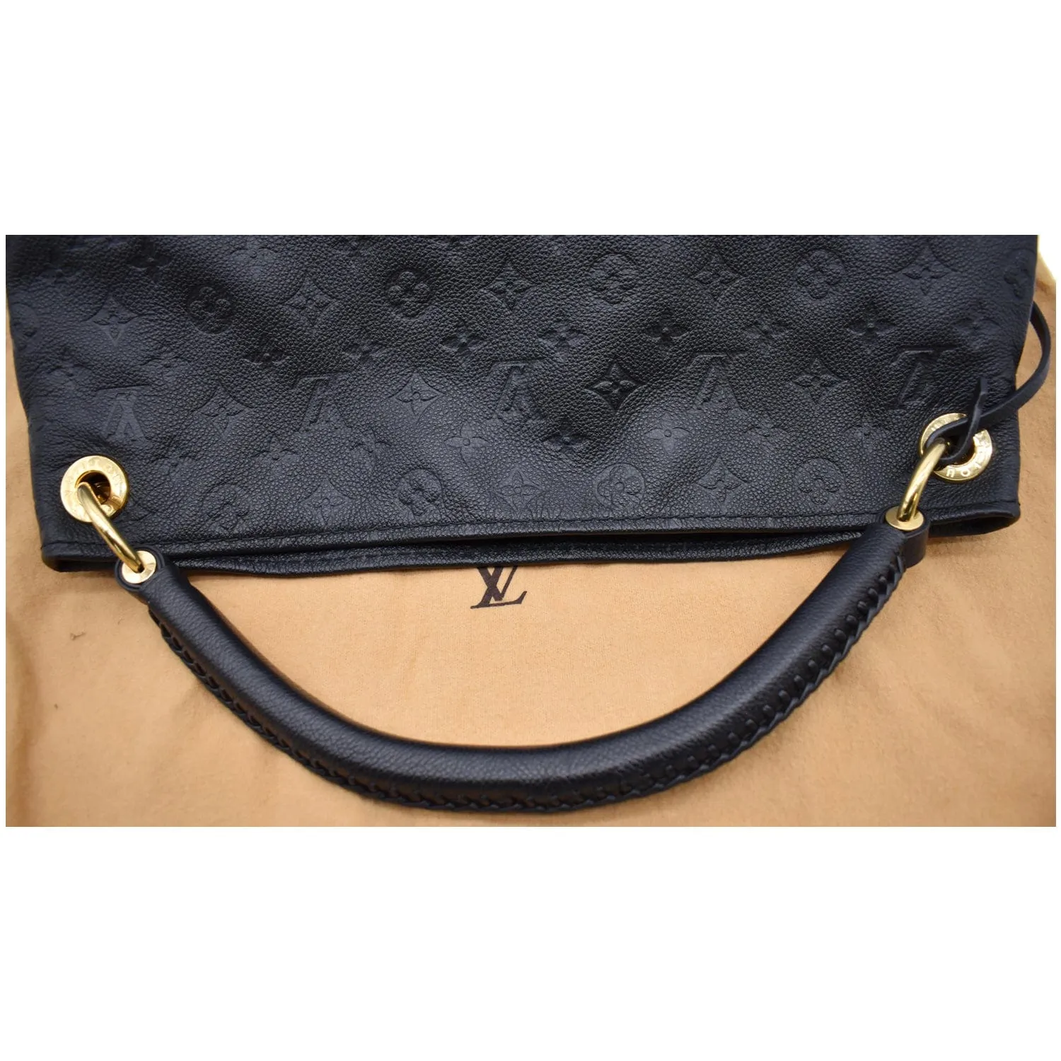 LOUIS VUITTON Artsy MM Empreinte Leather Shoulder Bag Black