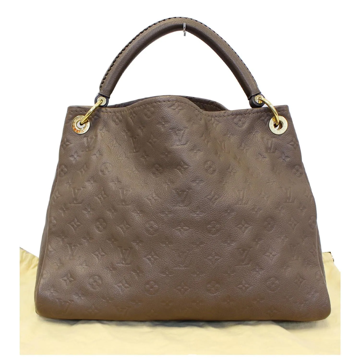 LOUIS VUITTON Artsy MM Monogram Empreinte Leather Shoulder Bag Terre