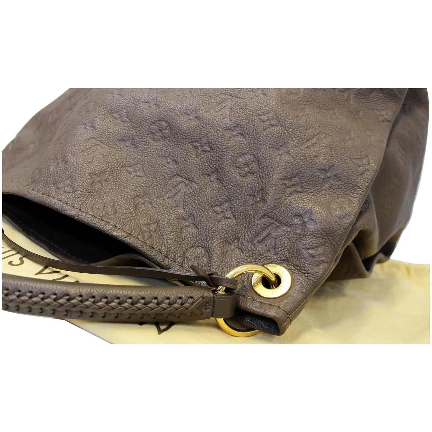 LOUIS VUITTON Artsy MM Monogram Empreinte Leather Shoulder Bag Terre