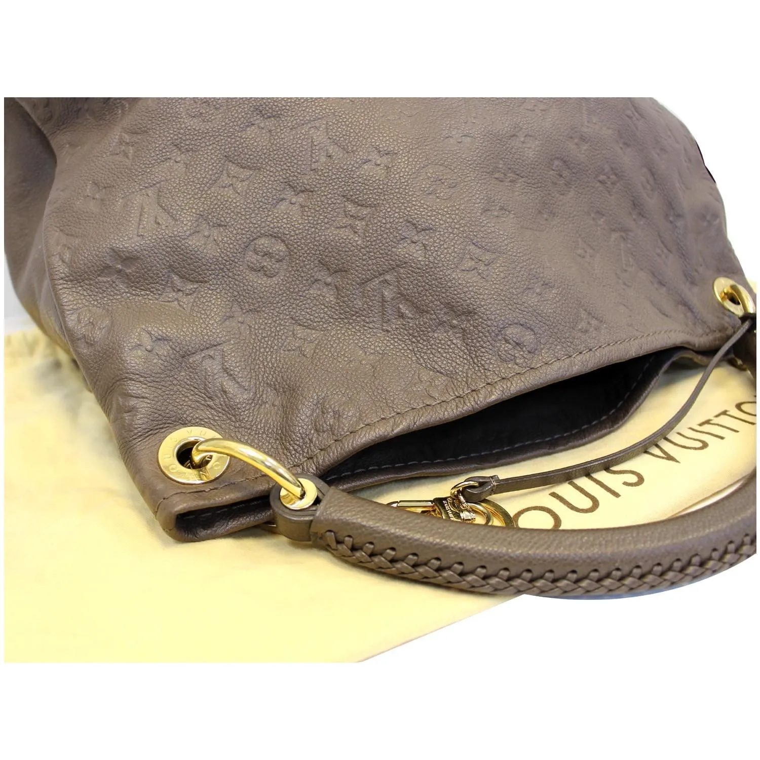LOUIS VUITTON Artsy MM Monogram Empreinte Leather Shoulder Bag Terre