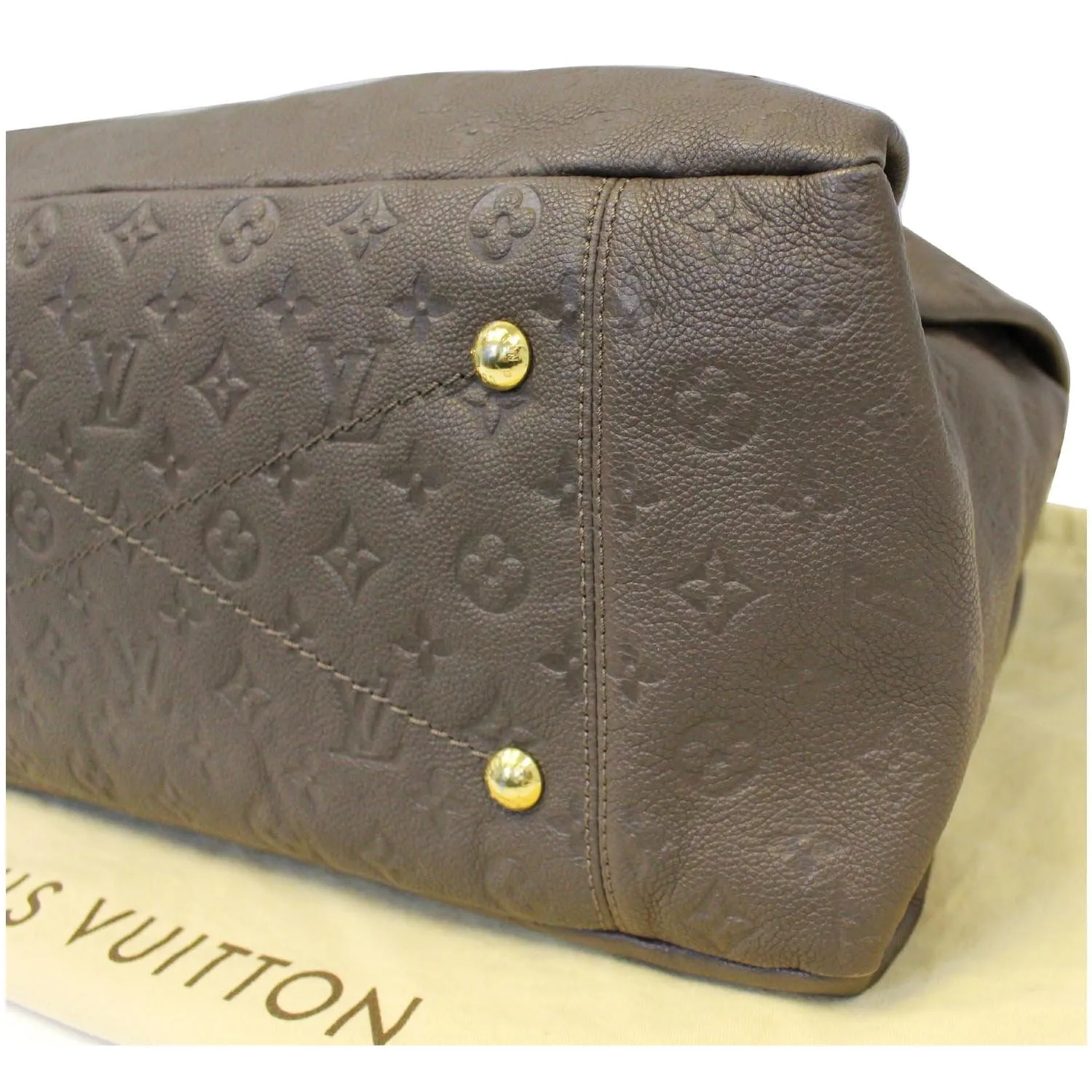 LOUIS VUITTON Artsy MM Monogram Empreinte Leather Shoulder Bag Terre