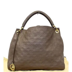 LOUIS VUITTON Artsy MM Monogram Empreinte Leather Shoulder Bag Terre