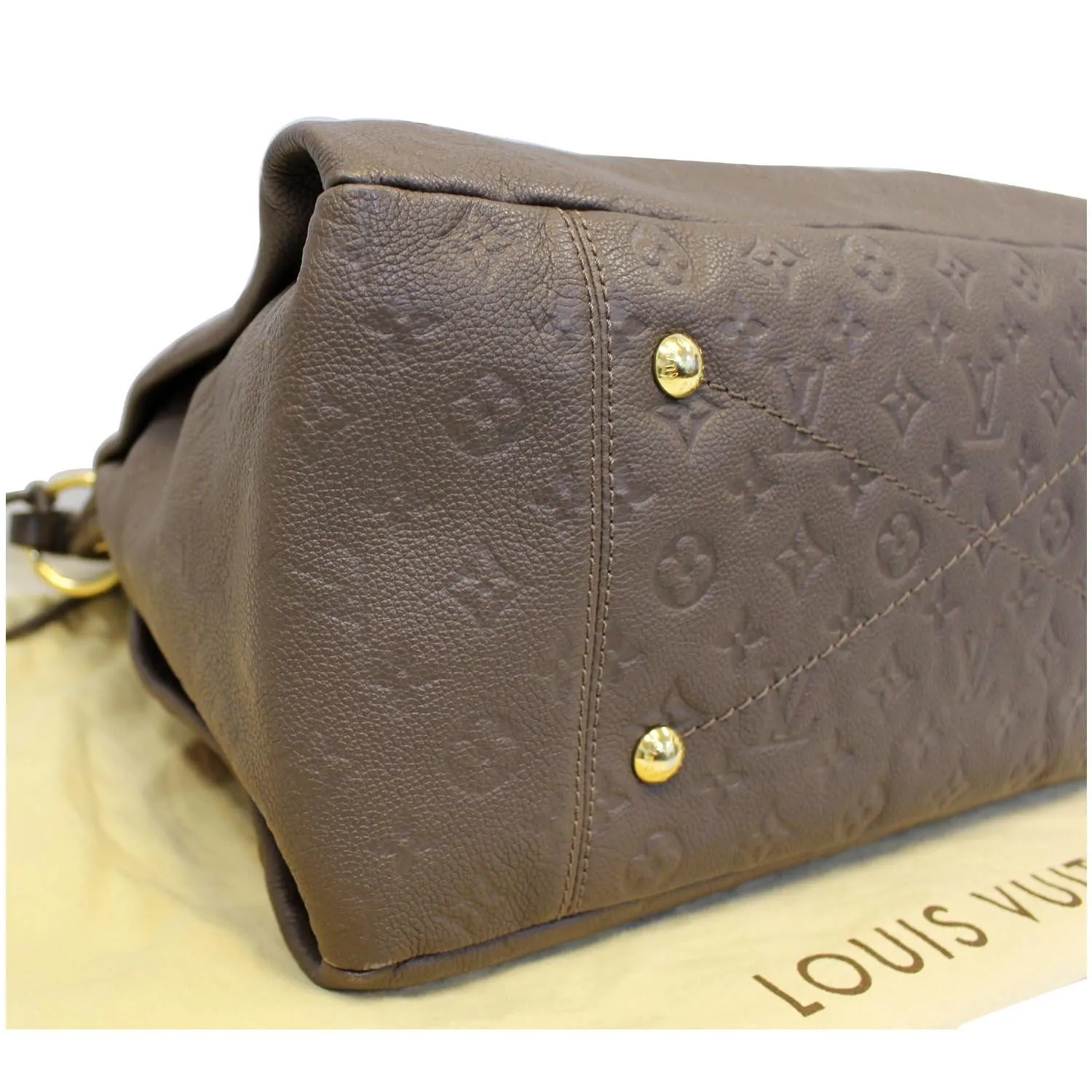 LOUIS VUITTON Artsy MM Monogram Empreinte Leather Shoulder Bag Terre