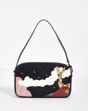 Louis Vuitton Black Monogram Mini Lin Satin "Conte Des Fees Pochette Shoulder Bag
