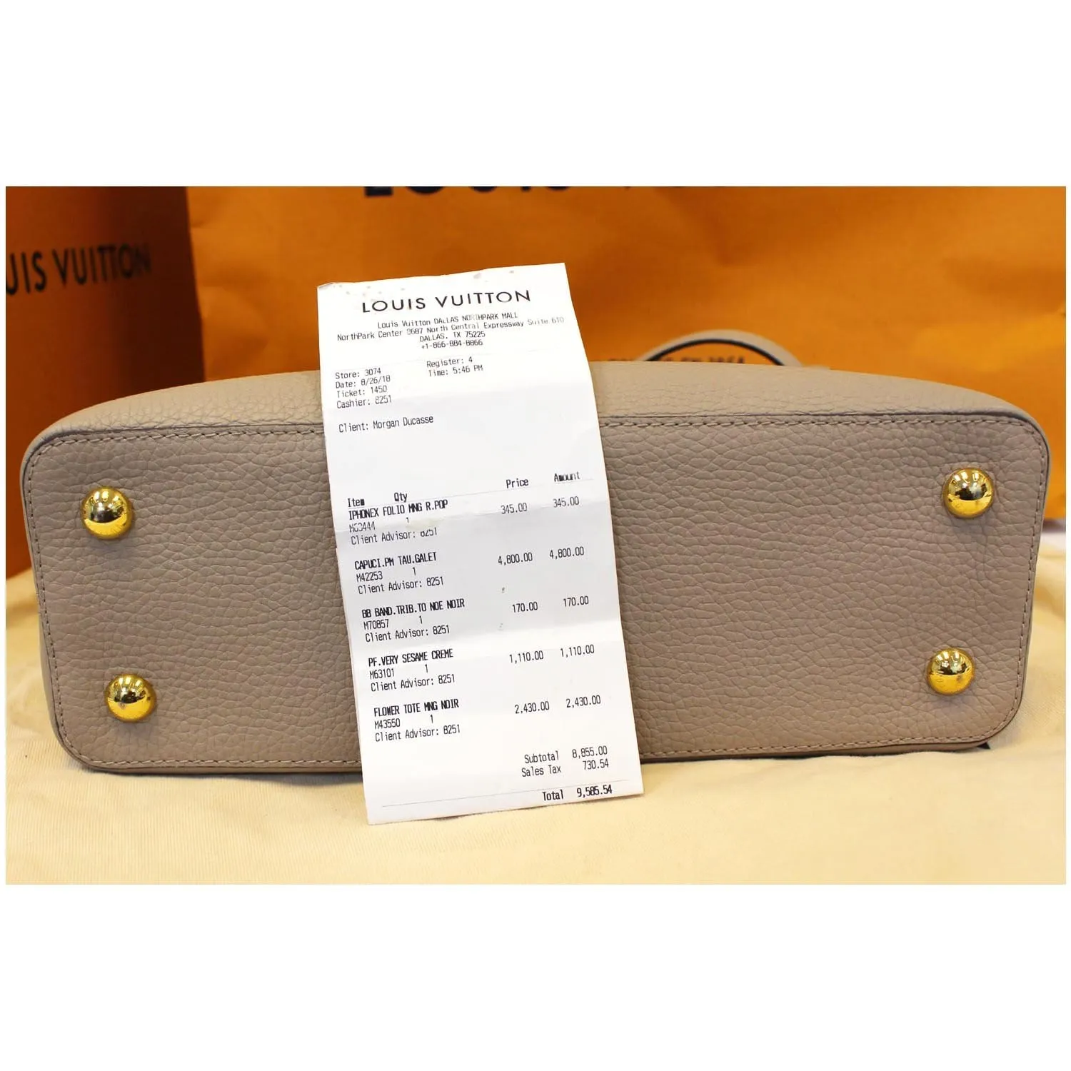 LOUIS VUITTON Capucines PM Taurillon Leather Shoulder Bag Galet