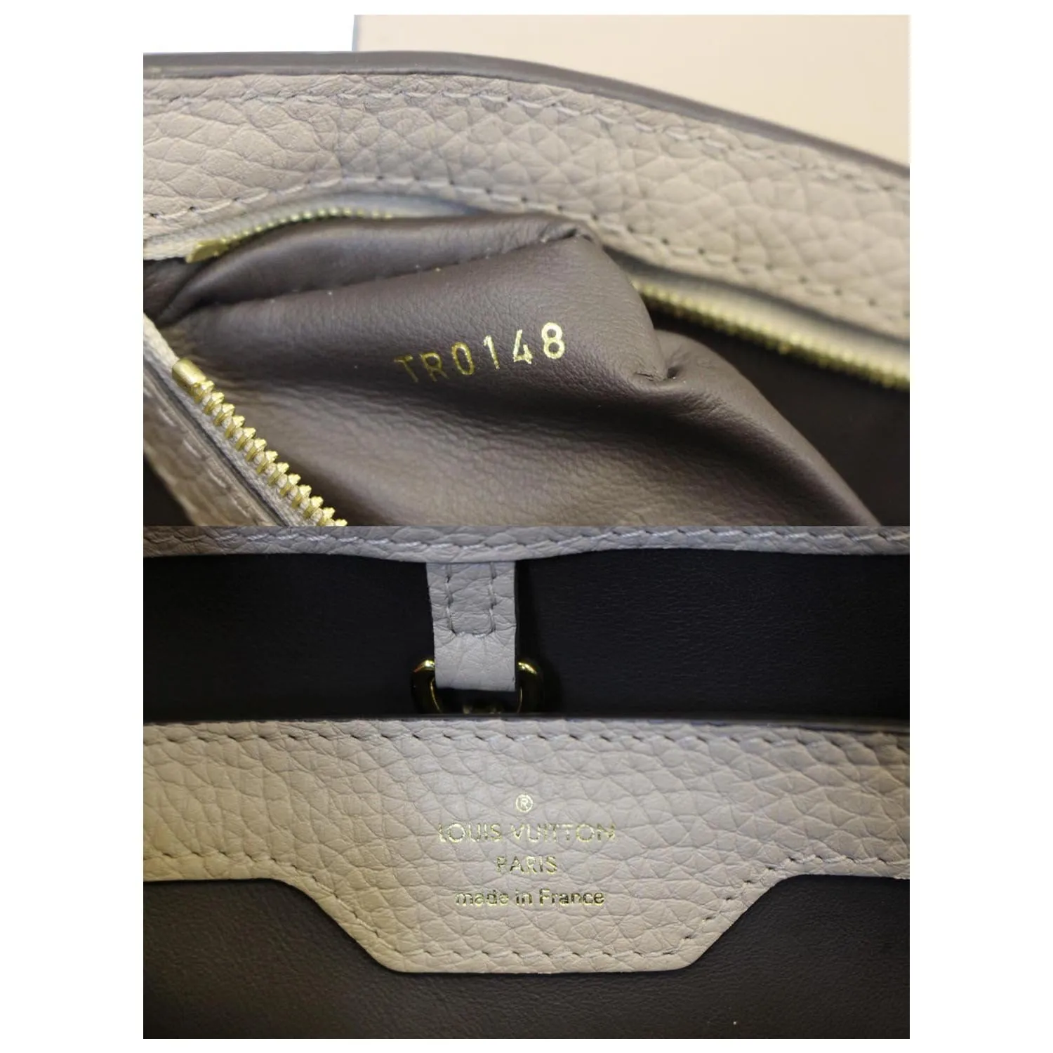 LOUIS VUITTON Capucines PM Taurillon Leather Shoulder Bag Galet