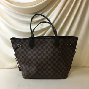 Louis Vuitton Damier Ebene Coated Canvas Neverfull MM Tote Sku# 66723
