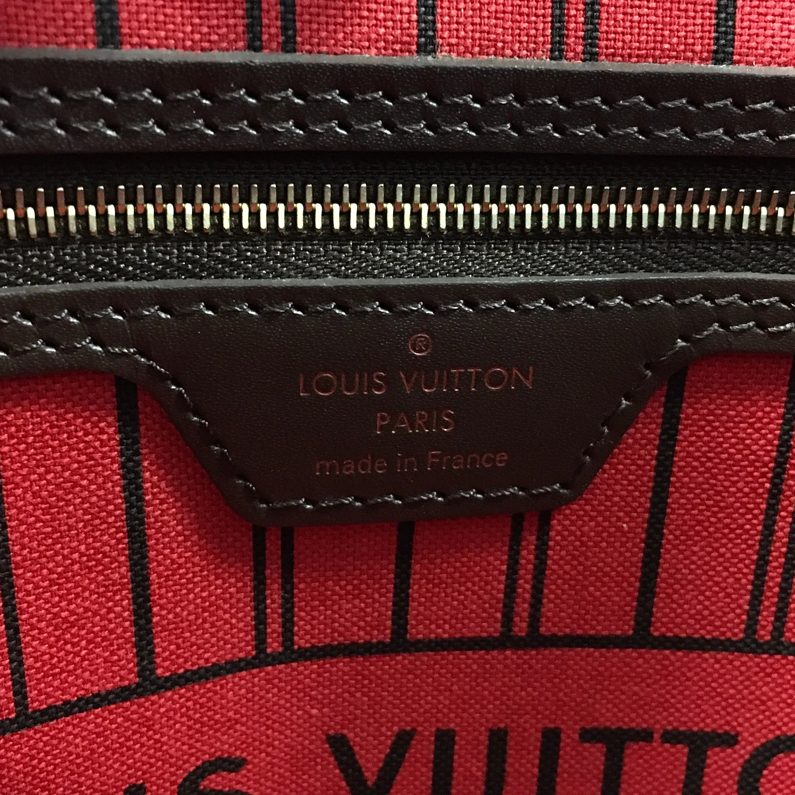 Louis Vuitton Damier Ebene Coated Canvas Neverfull MM Tote Sku# 66723