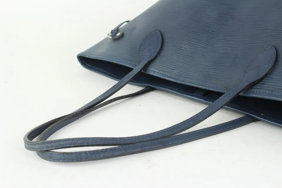 Louis Vuitton Dark Blue Epi Leather Neverfull MM Tote Bag 1012lv42