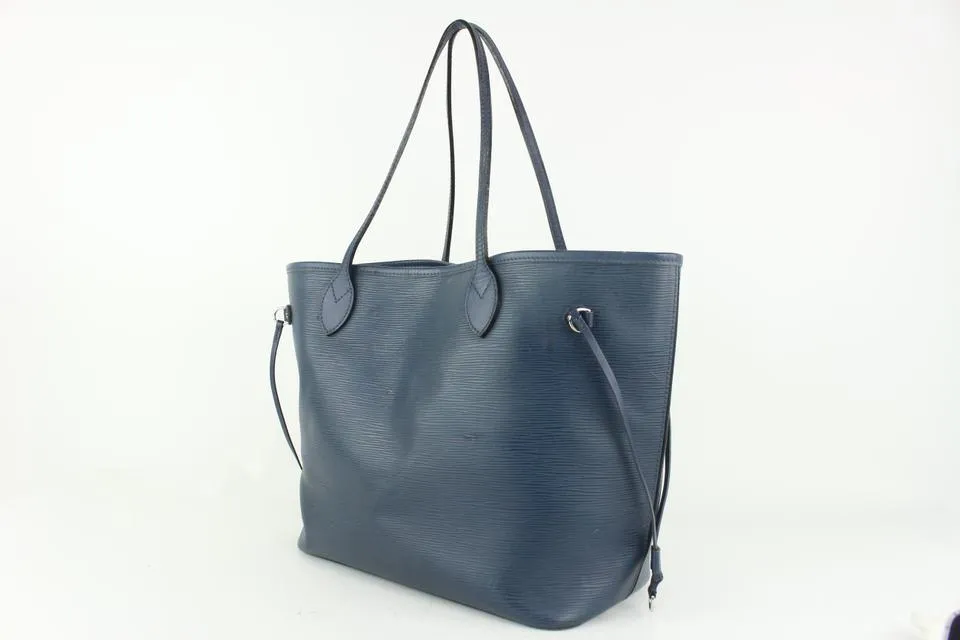 Louis Vuitton Dark Blue Epi Leather Neverfull MM Tote Bag 1012lv42