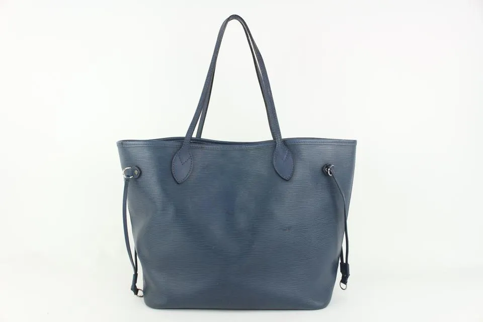 Louis Vuitton Dark Blue Epi Leather Neverfull MM Tote Bag 1012lv42