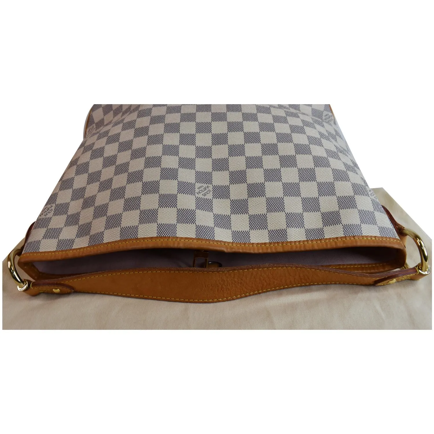 LOUIS VUITTON Delightful PM Damier Azur Hobo Bag White