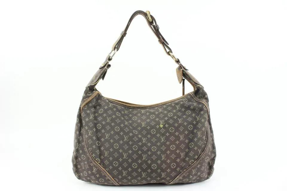 Louis Vuitton Ebene Monogram Mini Lin Manon MM Hobo 26lk324s