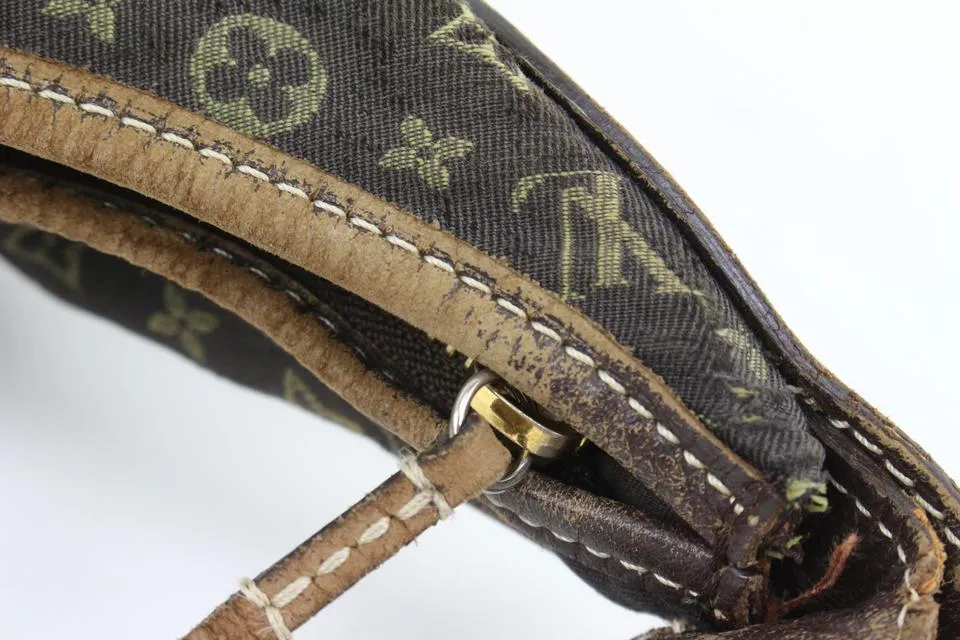 Louis Vuitton Ebene Monogram Mini Lin Manon MM Hobo 26lk324s