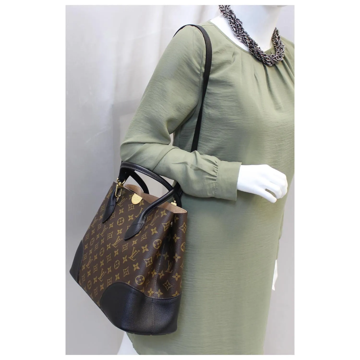 LOUIS VUITTON Flandrin Monogram Canvas Shoulder Handbag