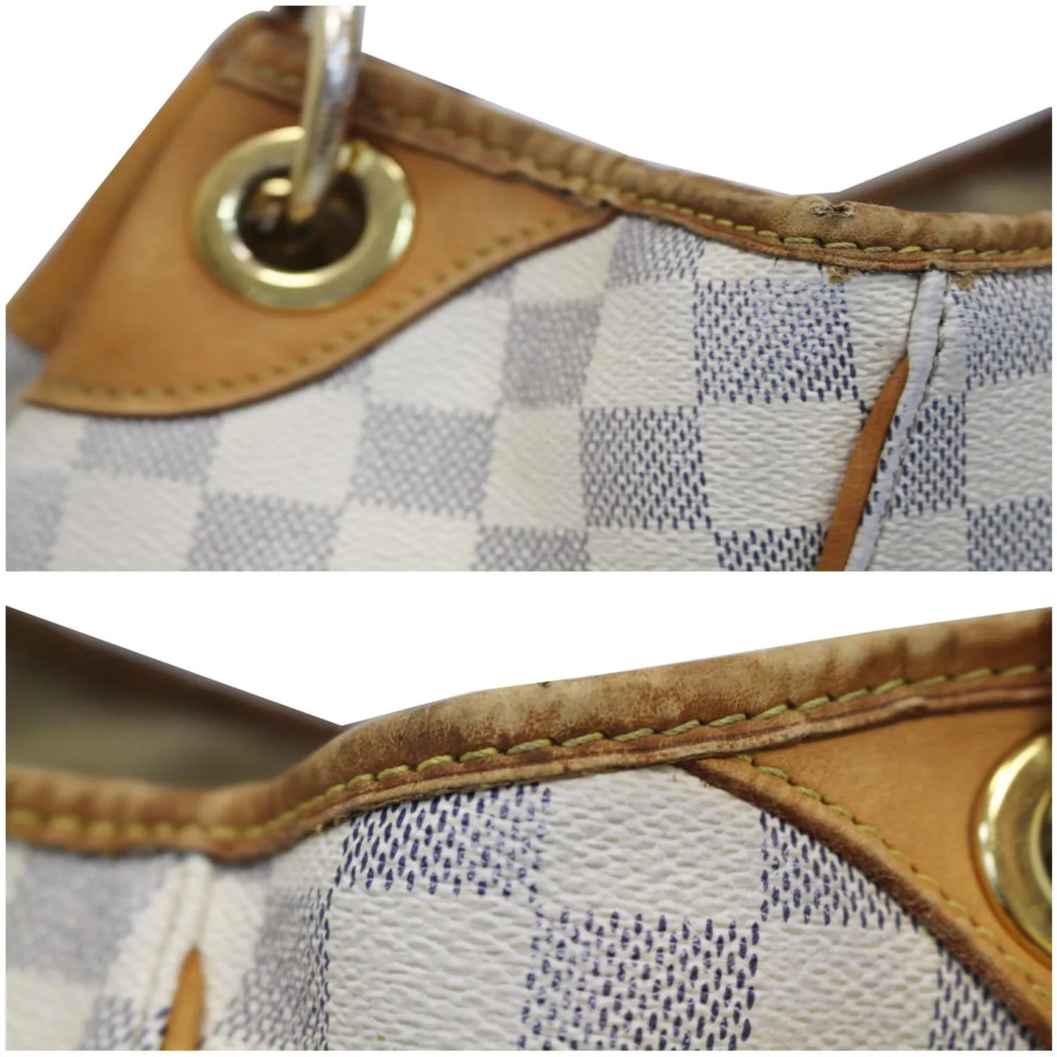LOUIS VUITTON Galliera PM Damier Azur Shoulder Bag White