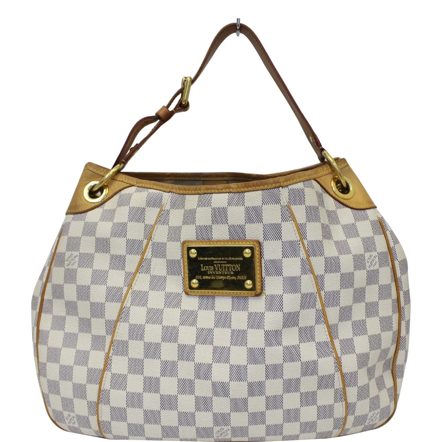 LOUIS VUITTON Galliera PM Damier Azur Shoulder Bag White