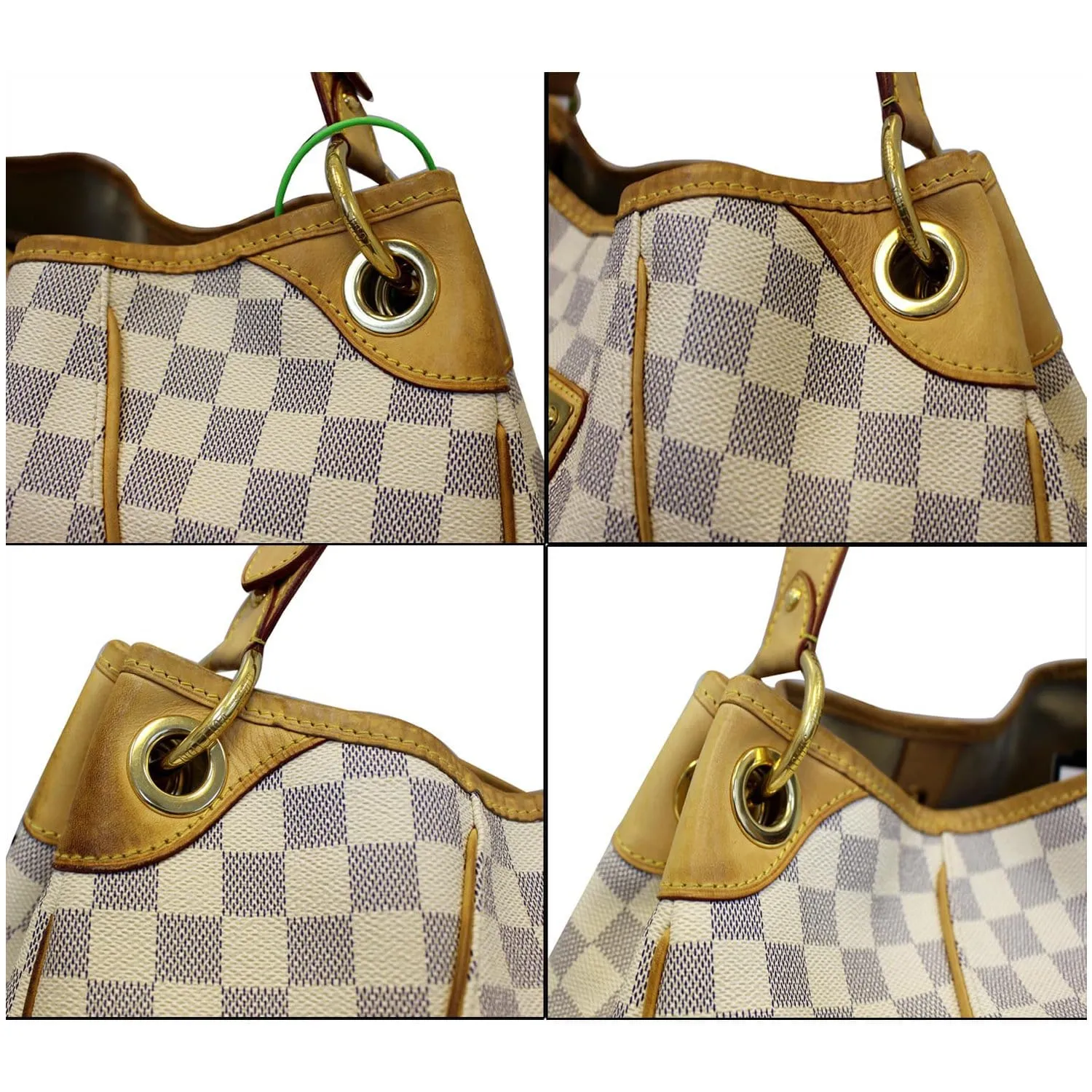 LOUIS VUITTON Galliera PM Damier Azur Shoulder Bag White