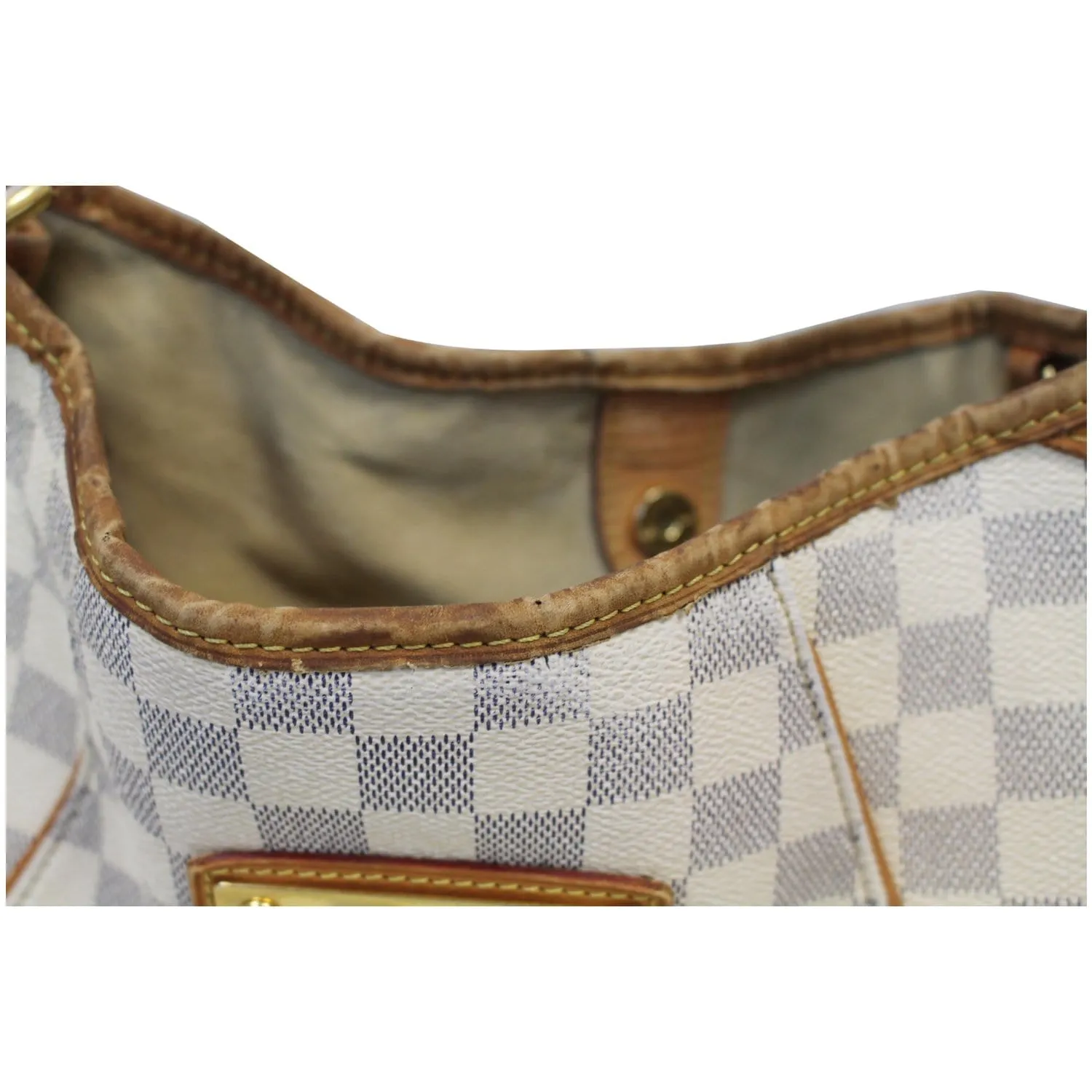 LOUIS VUITTON Galliera PM Damier Azur Shoulder Bag White