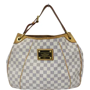 LOUIS VUITTON Galliera PM Damier Azur Shoulder Bag White