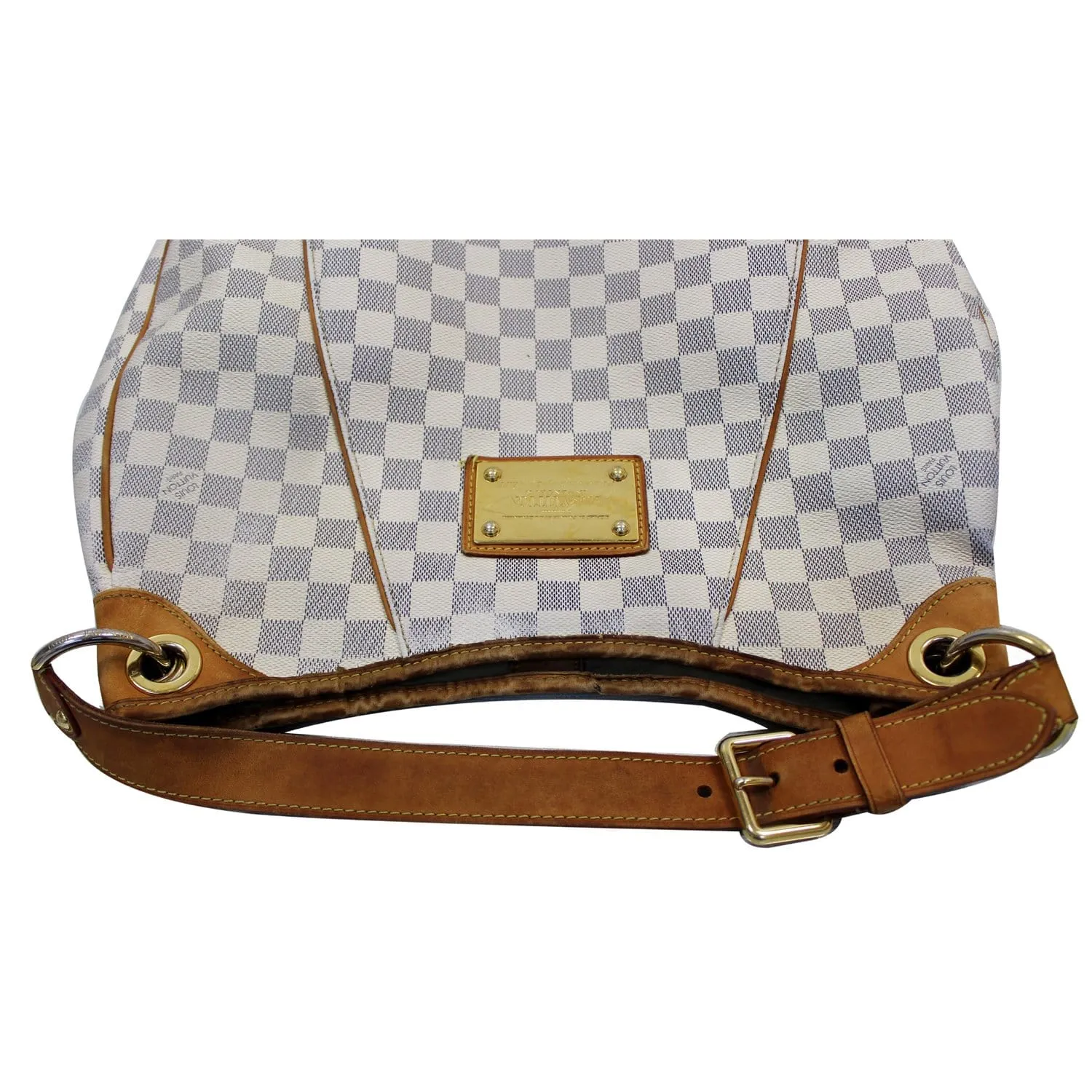LOUIS VUITTON Galliera PM Damier Azur Shoulder Bag White