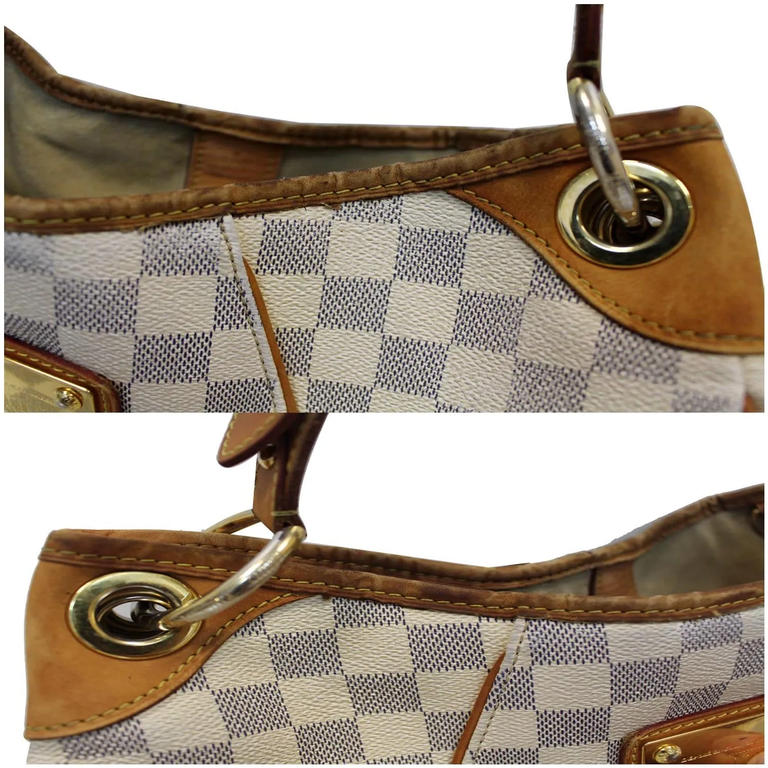 LOUIS VUITTON Galliera PM Damier Azur Shoulder Bag White