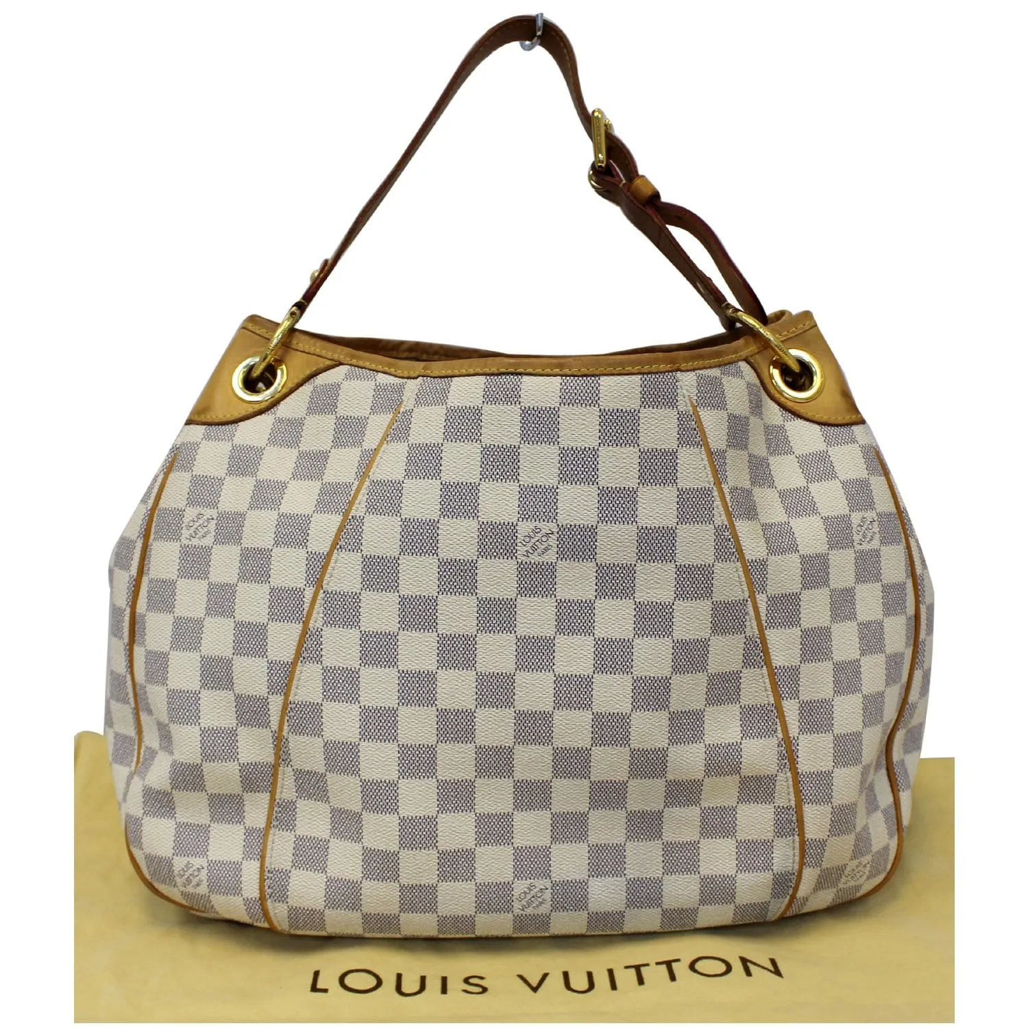 LOUIS VUITTON Galliera PM Damier Azur Shoulder Bag White