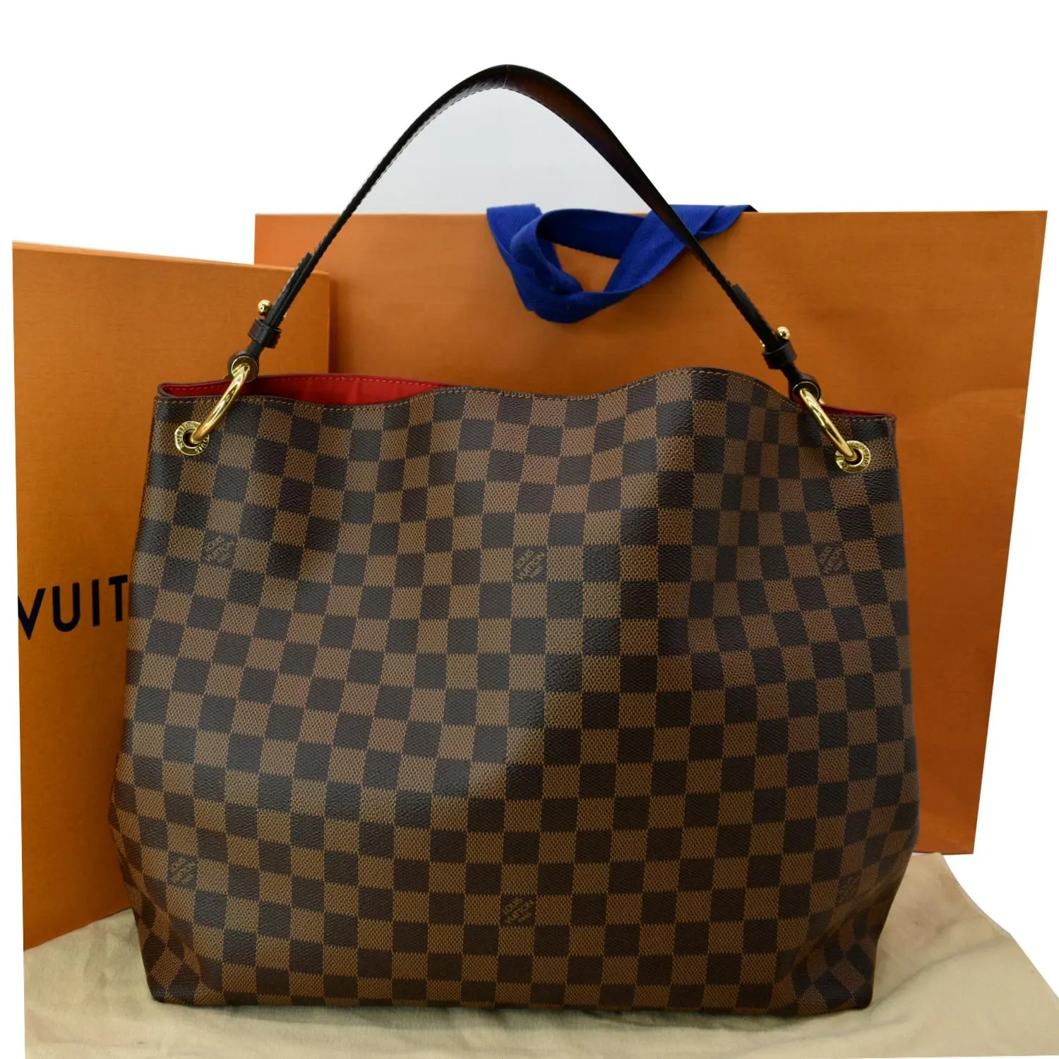 LOUIS VUITTON Graceful MM Damier Ebene Shoulder Bag Brown