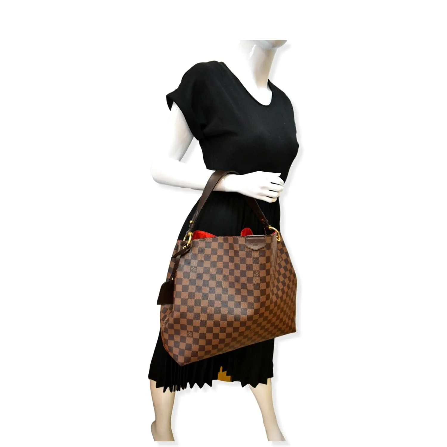 LOUIS VUITTON Graceful MM Damier Ebene Shoulder Bag Brown