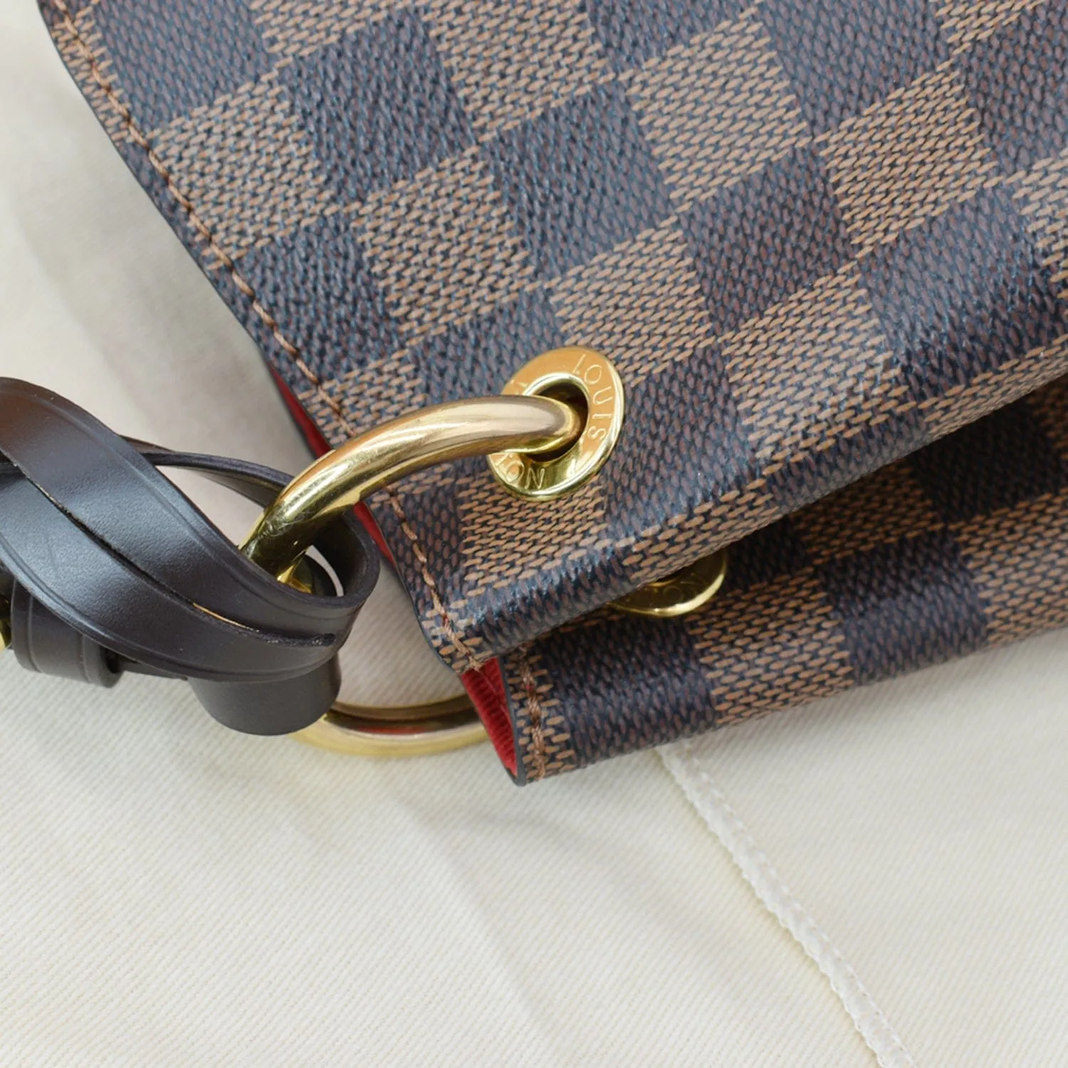 LOUIS VUITTON Graceful PM Damier Ebene Shoulder Bag Brown