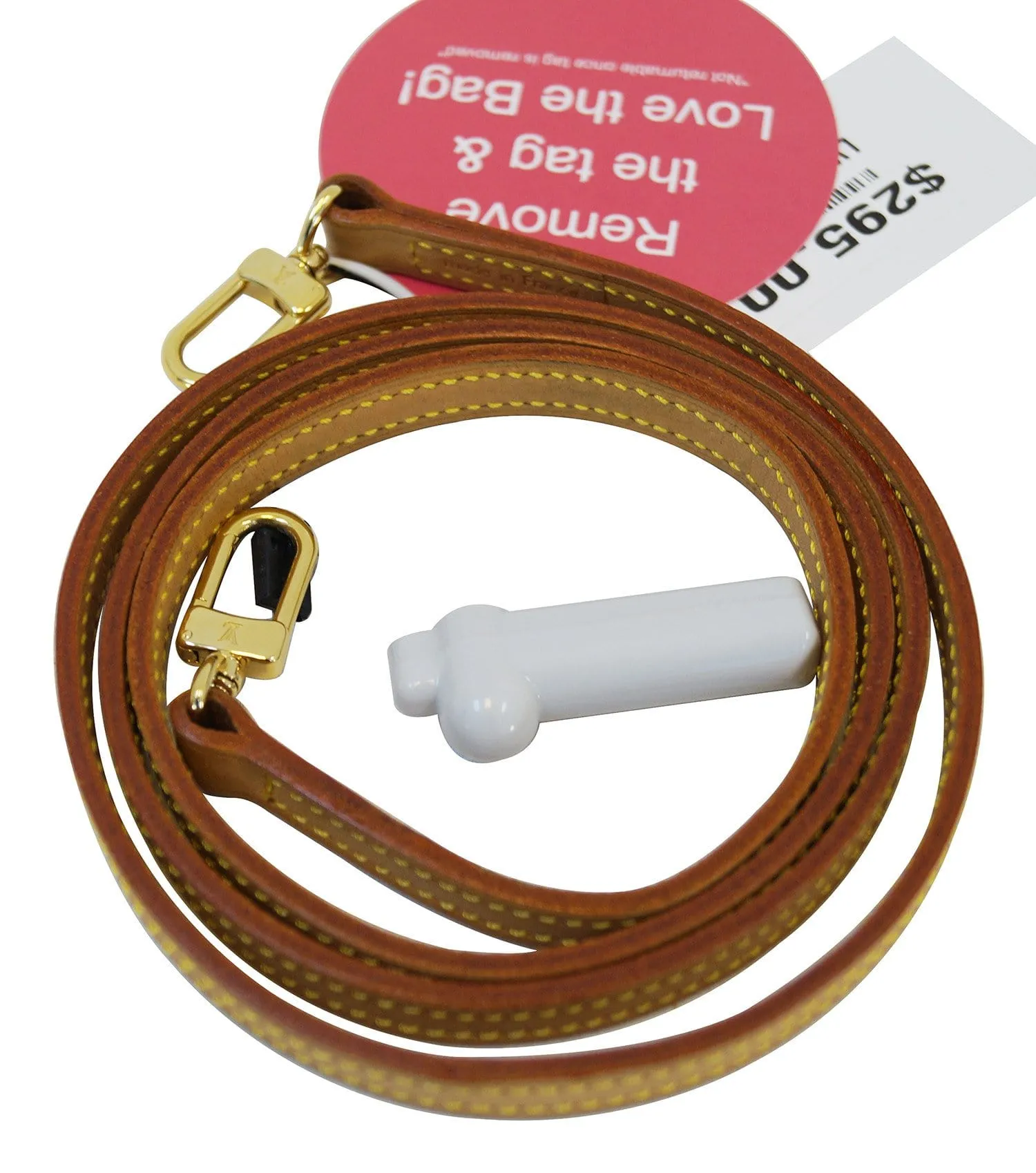 LOUIS VUITTON Leather Beige Shoulder Strap For Eva and Similar Styles