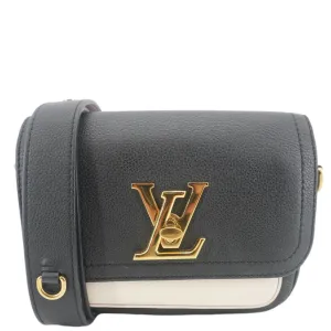 LOUIS VUITTON Lockme Tender Grained Calfskin Leather Shoulder Bag Black