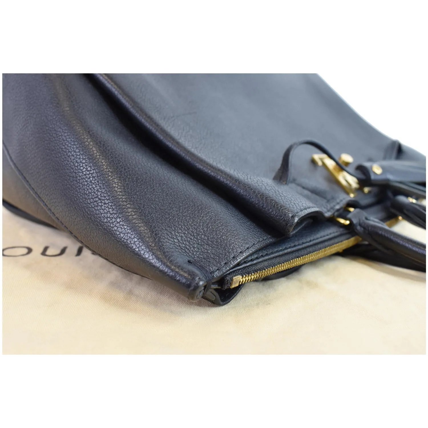 LOUIS VUITTON Lockmeto Calfskin Leather Tote Bag Black - 20% OFF