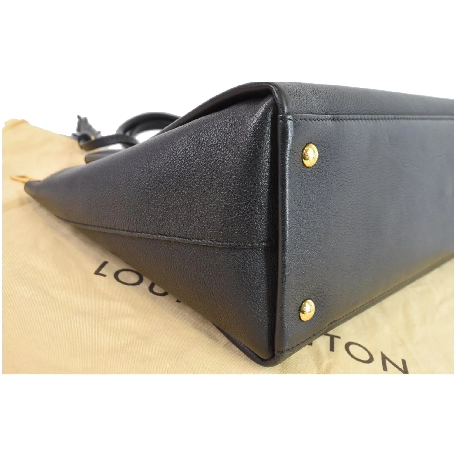 LOUIS VUITTON Lockmeto Calfskin Leather Tote Bag Black - 20% OFF