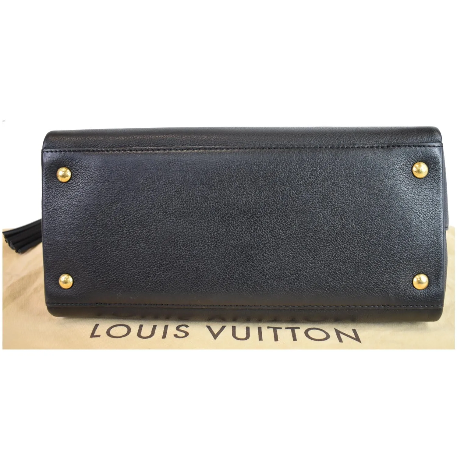 LOUIS VUITTON Lockmeto Calfskin Leather Tote Bag Black - 20% OFF
